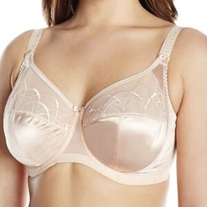 Elomi Underwire Cream Satin Bra Size 36M